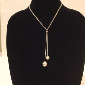 Kenneth Cole Crystal bead silvertone  necklace
